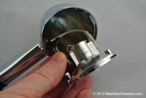 Disconnecting the wires from the back of the bulb holder
